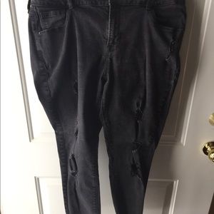 Black/grey ripped skinny jeans-Rockstar/Old Navy